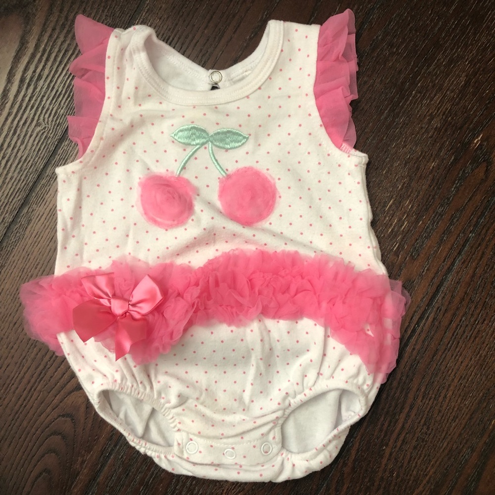 White and pink onesie